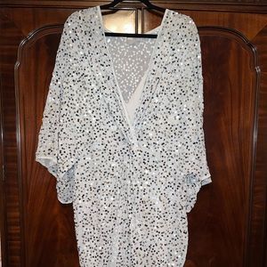 ASOS silver sequin midi dress